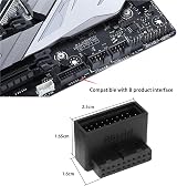 ECSiNG 2PCS USB 3.0 19/20 Pin 90 Degree Adapter Male to Female L Turn Right view 4