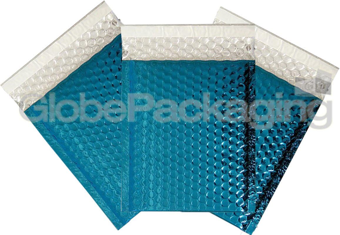 20 x Shiny Metallic Gloss Blue Foil Bubble Padded Envelopes Bags 180x250mm D/1