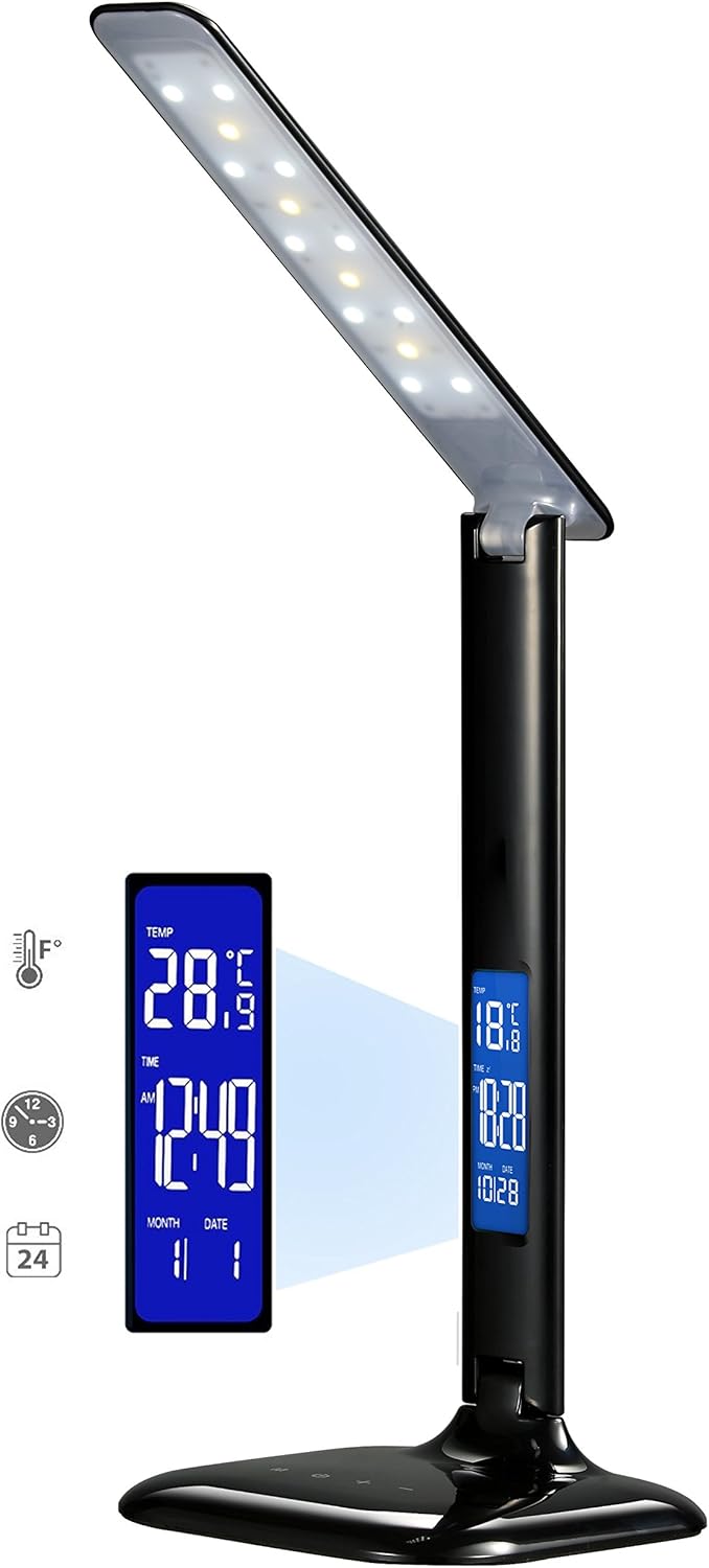 Best led desk lamp built-in clock, calendar, thermometer
