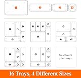 Lifewit 16 Pcs Makeup Drawer Organiser Clear Plastic Cosmetics Tray Set view 3
