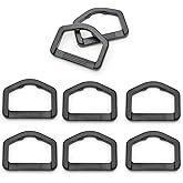Pack of 12 Black Pentagonal D Buckle D-Rings Plastic Buckle 1" Without Bar D Ring for Webbing Strap Backpack Water Pouche Belt Dog Collar Attachment Point Hardware
