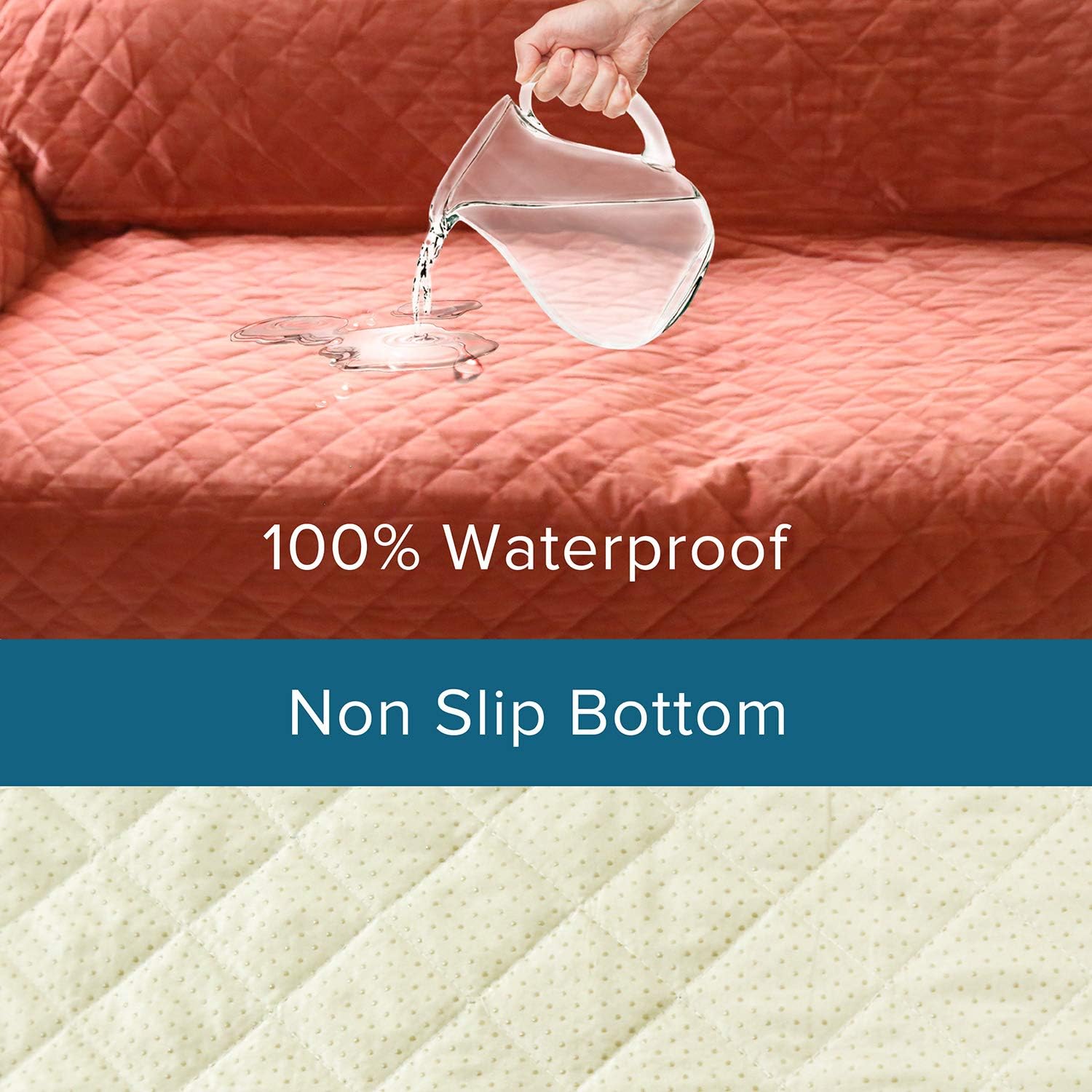 Sofa Cover for Dogs - Dog Couch Cover - Color Options - Waterproof Sofa Cover - 5 Pockets Silicone - Non-Slip Bottom - Anchors - Adjustable - Velvet Pet Furniture Protector 3yr Warranty (Wine) : Pet Supplies