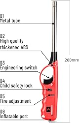 Aspect Refillable BBQ Lighter Set of 4 with Gas Canister Adjustable Flame view 2