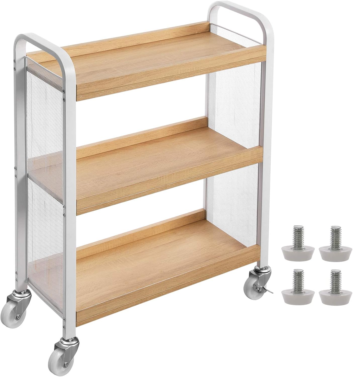 VASAGLE Kitchen Trolley, SpaceSaving Serving Cart Trolley, with