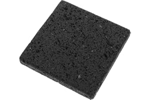 Hemobllo Volcanic Stone Grill Plate 3.9"x3.9"x0.6" Natural Lava Rock Cooking Stone for Korean BBQ, Steak,