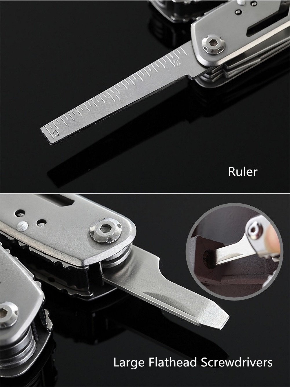 Bogo Arty 13-in-1 Folding Multi Function Plier Kits Stainless Steel Knife Tool with Screwdriver Set