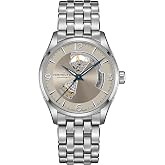Hamilton Jazzmaster Open Heart Automatic Men's Watch, 42mm Case | Swiss Made, Beige Dial Analog Watch, WR 50m, Sapphire Crystal, 3-Hand Movement, Stainless Steel Strap, Stainless Steel Case