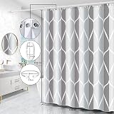 Miorkly Grey Shower Curtain 180x200 cm Mould-Proof Waterproof 12 Hooks view 2