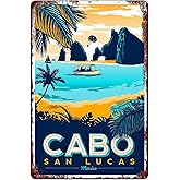 Retro Funny Metal Tin Sign,Cabo San Lucas ,for Men Women Wall Art Decor for Home Bars Clubs Cafes 8x12 Inch