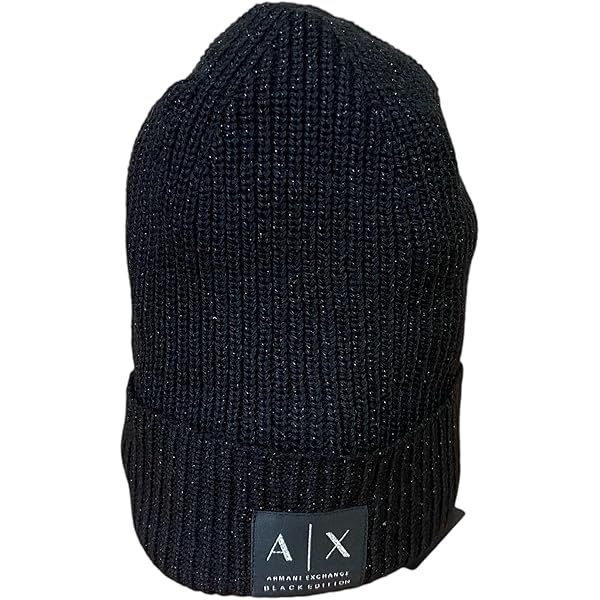Armani Exchange Women's Knit Beanie Hat, Nero, One Size at Amazon