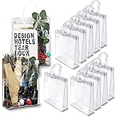 BadenBach 20 PCS Clear Gift Bags with Handles,7.9" x 9.8"x 3.1",Transparent Plastic Gift Wrap Bags Reusable Clear Party Favor Goodie Bag for Wedding Birthday Bridal Baby Shower Valentine's Day