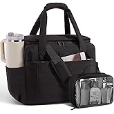 LOVEVOOK Small Gym Bag for Women & Men with Wet Pocket,26L Cute Waterproof Womens Gym Bag Travel Duffel Bags Workout Bag,Convertible Carry on Bag Overnight Bags Personal Item Travel Bag (Black,L)