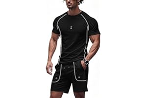 congluoki Men's Outfits 2 Piece Summer Tracksuits Mens Casual Sports Shirt and Shorts Set Jogging Tracksuit with Pockets