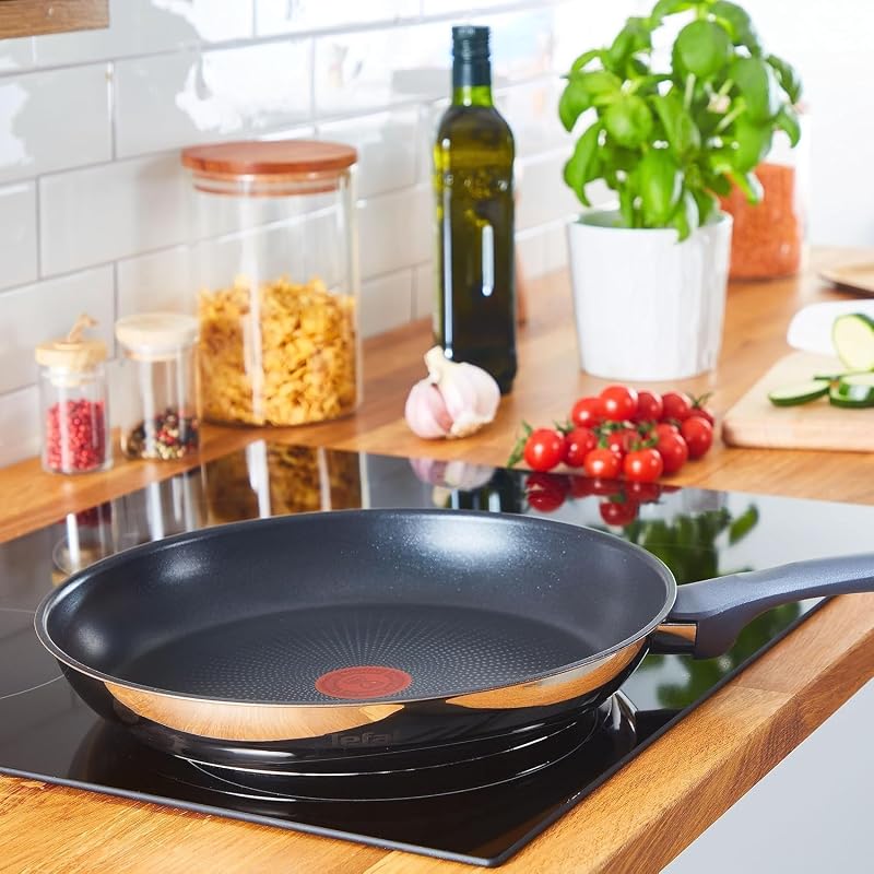 Tefal daily cook - conjunto de 3 panelas de aço inoxidável de 20, 24 e 26 cm, antiaderente, tecnologia thermospot, cozimento uniforme, todos os tipos de cozinhas, sem pfoa, cor preta.