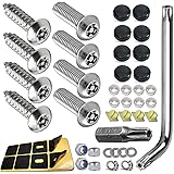 ZXFOOG Anti Theft License Plate Screws- Stainless Steel Bolts Fasteners Kits for Car Tag Frame Holder, Tamper Resistant Mount