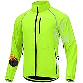 Bikewa Men's Winter Cycling Jackets Thermal Warm Water Resistant Bike Running Windproof Jacket