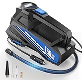FLYKID Tire Inflator Portable Air Compressor- 12V DC Air Pump for Car Tires with 150PSI LCD Digital Gauge & Emergency LED Light,Auto Tire Pump for Cars,Motorcycles,Bikes,Balls