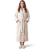 Plush Microfiber Fleece Robe | Super Soft &amp; Warm | Lightweight | Full Length