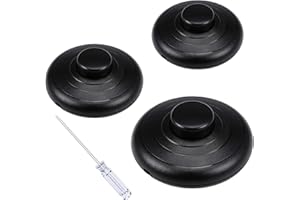 Leymays Foot Pedal Switch for Lamp Switch Replacement, 3Pcs Black Cordless Wireless Inline Switches with Durable Pedal, Step-On/Off Button for Table Lamps, Christmas Trees, Home Lighting