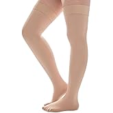 LIANPTRON Thigh High Compression Socks Women & Men, 20-30mmHg Thigh High Compression Stockings, Medical Compression Socks with Silicone Dot Band-Best for Varicose Veins, Swelling