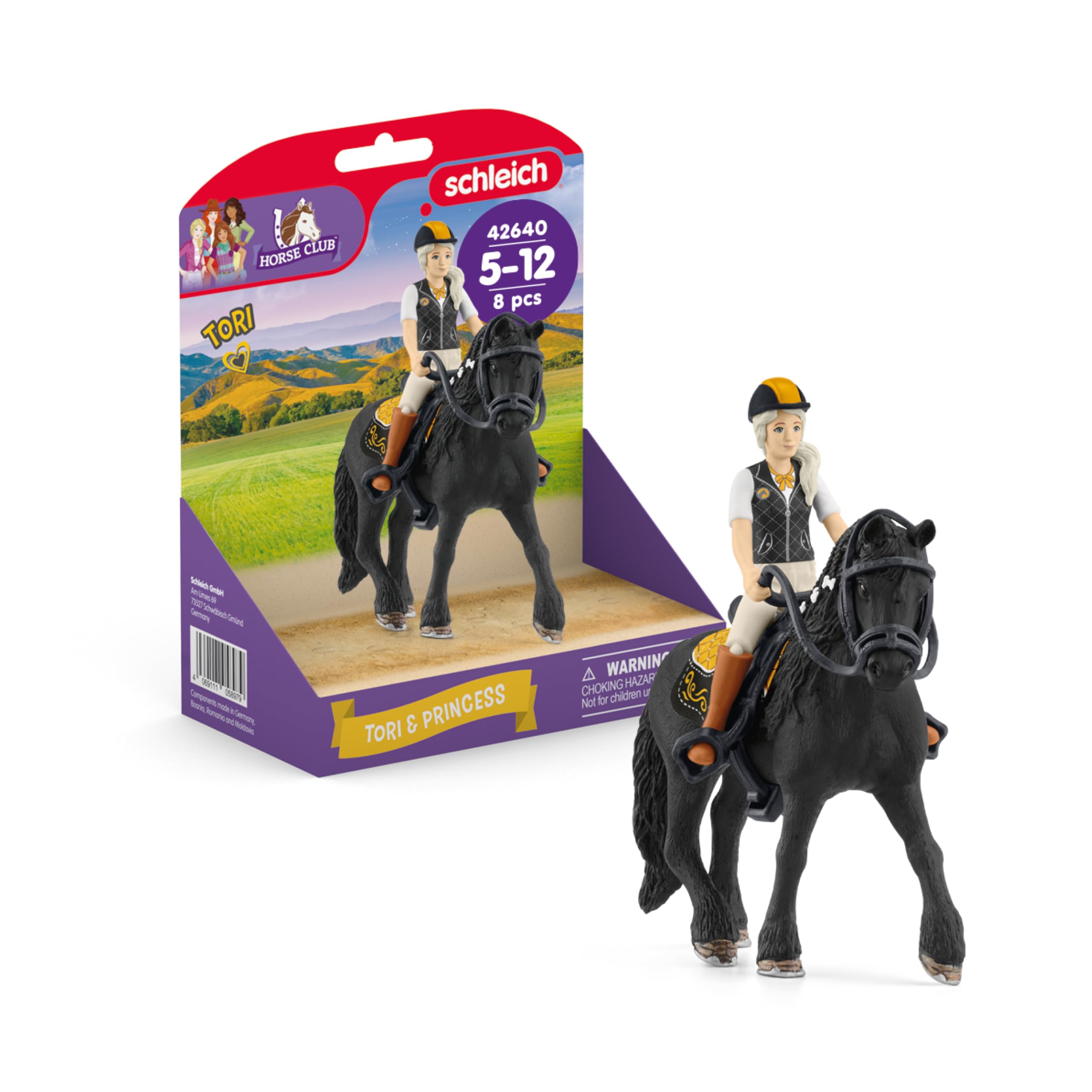 SCHLEICH 42640 Horse Club Tori & Princess, from 5 years, HORSE CLUB - Playset, 8 pieces