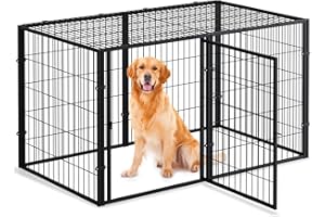 LURIVA Dog Crate for Large Dogs, 55" L x 31.5" H, Heavy Duty Large Dog Crate, Dog Cage, Dog Kennel, Puppy Dog Playpen, Dog Pen Fence, Pet Cage, Pet Playpen Yard, Indoor Outdoor, XL XXL