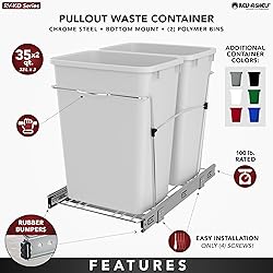 Rev-A-Shelf RV-18KD-17C S Double 35 Quart Sliding
