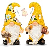 twinbling 2PC Bee Gnome Decorations for Home,Indoor Honey Gnomes Figurines,Valentine Decor Tiered Tray Ornament for Kitchen Display,Birthday for Women Mom Grandma