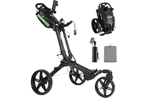 Tivor Golf Push Cart 3 Wheel-Golf Cart with 360° Rotating Front Wheels for All-Terrain Mobility, Golf Bag Cart Quick-Fold Design,Push cart Golf with handbrake
