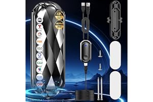 YINSHEEPQ7 1100+ Miles Range TV Antenna Indoor, Digital Antenna for Smart TV - Local Channels High Gain Amplifier 360° Reception, Portable HD TV Indoor Outdoor Antenna -Support 8K 4K 1080p All TVs - Long Cable