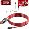 Boreguse USB C to HDMI Adapter Cable for Nintendo Switch Dock,6FT/1.8M Switch Docking Station for TV with 4K Switch Dock HDMI Cable, 100W Switch Charging Dock- Black with Red