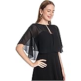 Pukguro Capelets for Women Soft Chiffon Shawls Wraps Shurg for Evening Wedding Capes Bolero Cover Up