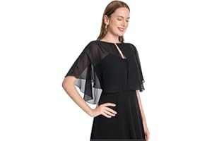 Pukguro Capelets for Women Soft Chiffon Shawls Wraps Shurg for Evening Wedding Capes Bolero Cover Up