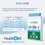 Health4All Vitamin K2 MK7 200mcg 90 Tablets UK Made Natto Vegan view 4