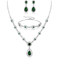 WEVENI Cat Jewelry Set | Enamel Alloy Earrings & Necklace Pendant Gift For Women (Blue)