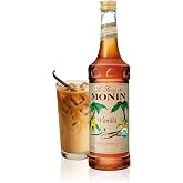 Monin Organic Vanilla Syrup for Drinks - Gluten Free - 750 ml / 25.4 fl oz | Vanilla Syrup Flavoring for Coffee, Shakes, Soda