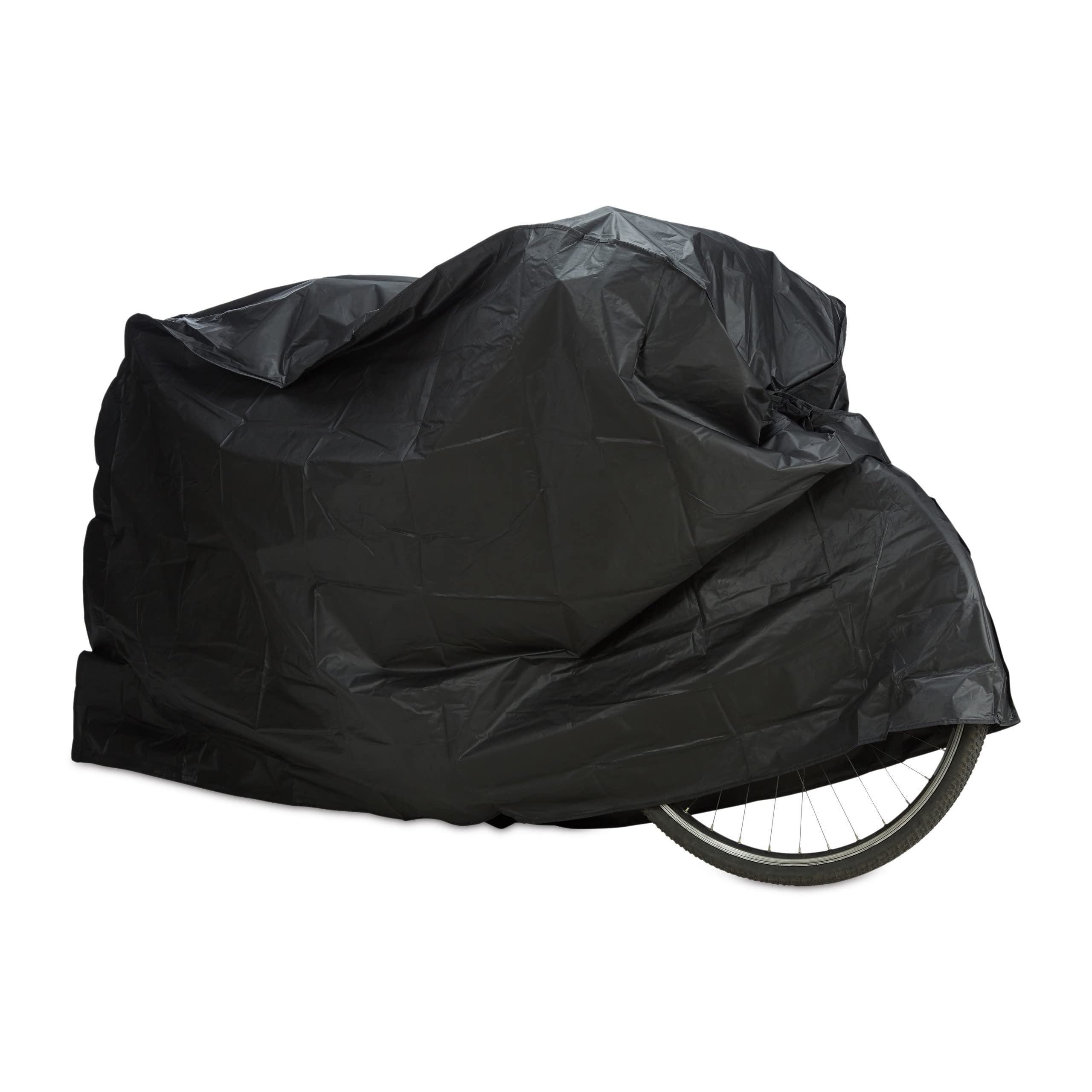 Relaxdays Unisex's Polyethylene Bike Cover, Tear-Resistant, Sun Protection, Black, 200 x 110 cm