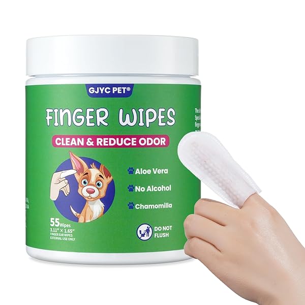 GJYC PET EAR WIPES FOR DOGS AND CATS, RELIEVE EAR ITCHING AND INFLAMMATION WITH ALOE, REMOVE EAR WAX AND DEBRIS, SOOTHING AND DEODORIZING, NATURAL INGREDIENTS, CONVENIENT AND PORTABLE