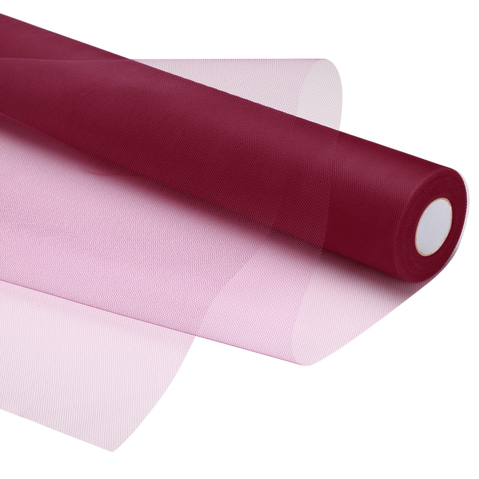 PATIKIL Tulle Fabric Rolls, 24 Inch by 50 Yards Fabric Spool Tulle Ribbon Netting Bolt for DIY Crafts Wedding Party Decorations, Tutu Skirts, Table Skirt, Gift Wrapping, Burgundy