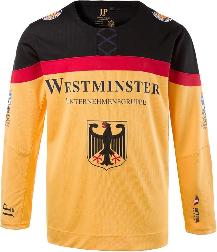 JP 1880 Men's Big & Tall German Ice Hockey Replica Jersey Yellow