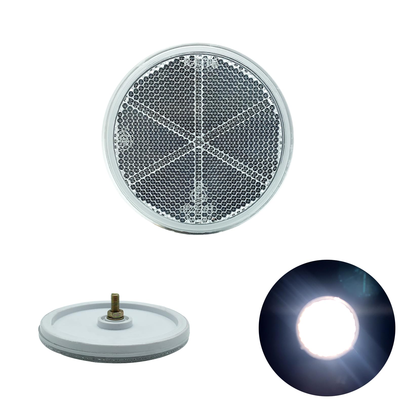 Reflector round 108mm Safety Waterproof Screw on for driveway mailbox trees