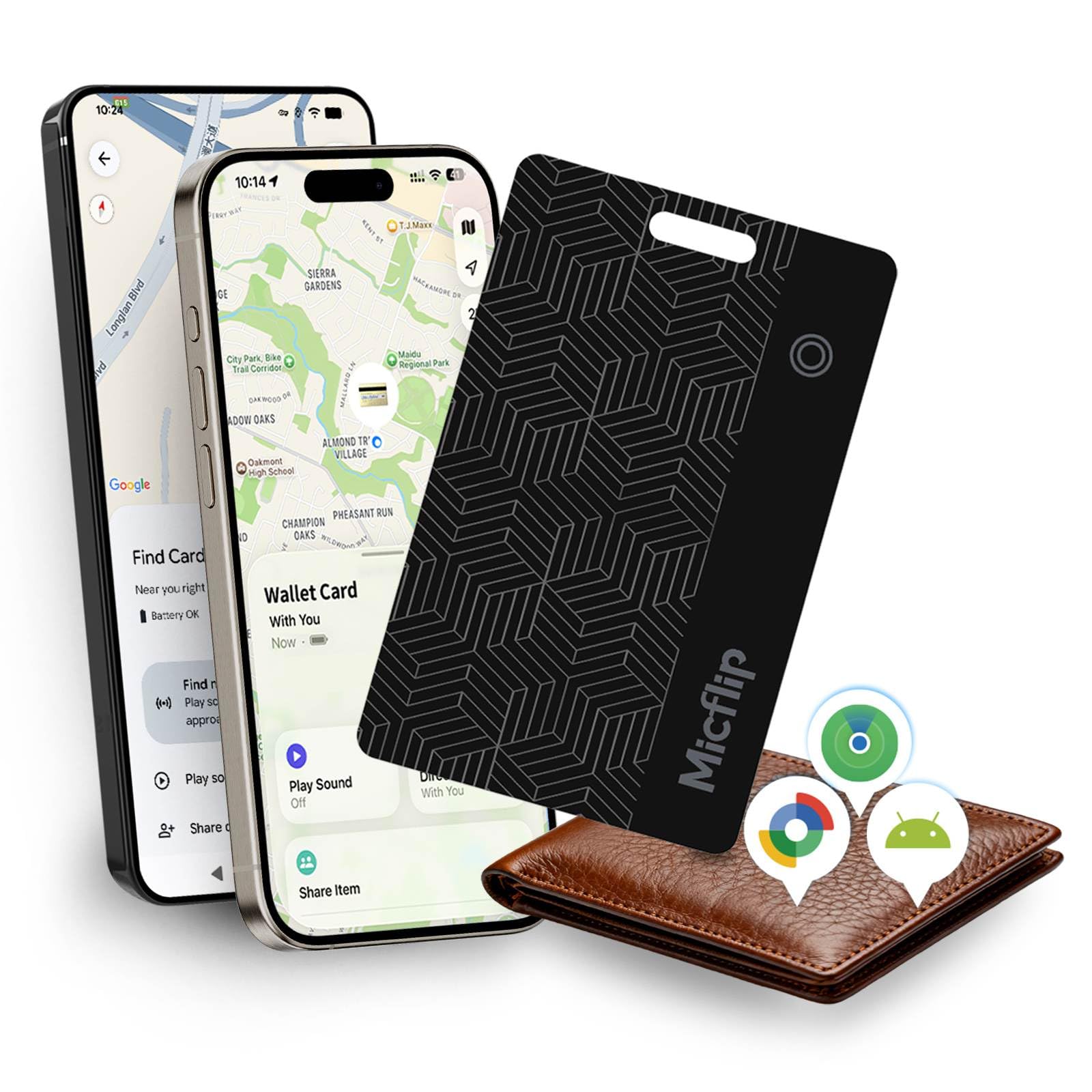 MICFLIP MFi Certified Wallet Tracker Card, Works with Apple Find My
