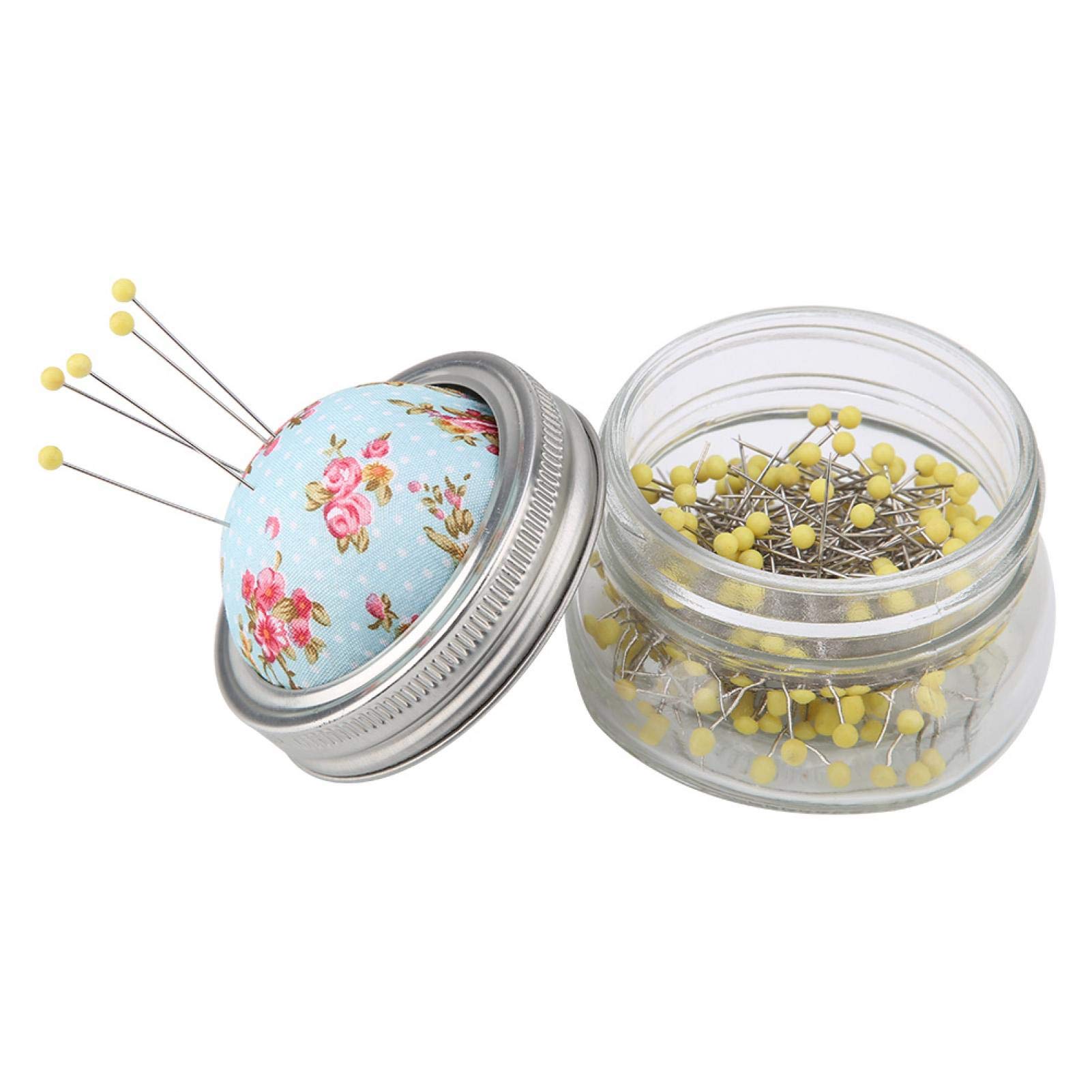 Pin Cushion Sewing Accessories Bottle Round Pearl Large Sewing Pin Cushion Glass Glass Bottle Round Pearl Large Headed Pins Holder DIY Sewing Kit