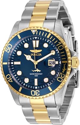 Pro Diver - Orologio da Uomo in Acciaio Inossidabile con Movimento al Quarzo, Bicolore/Blu - 43 mm