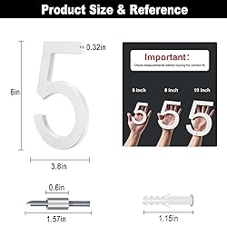 6 Inch Self-adhesive House Numbers, Modern House