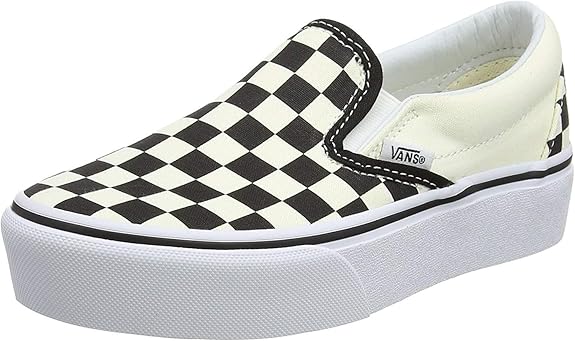 classic slip on trainers black white check