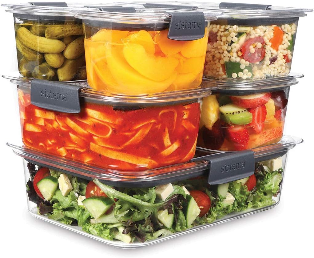 Sistema Brilliance 6 Piece Food Storage Set including Lids, Clear, 6 pk