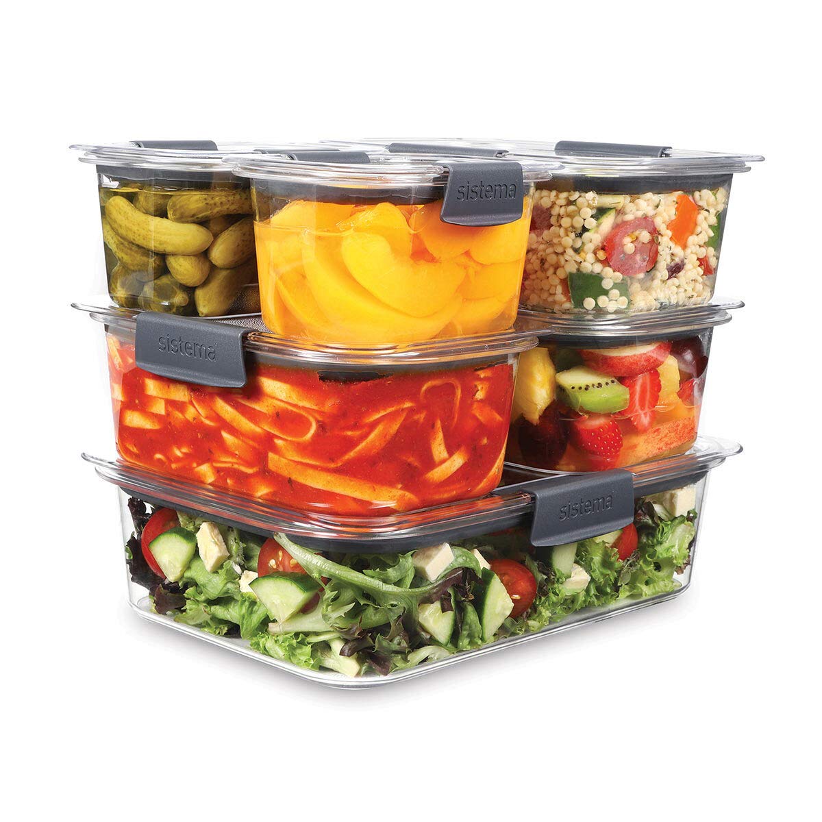 Sistema Brilliance 6 Piece Food Storage Set with Lids