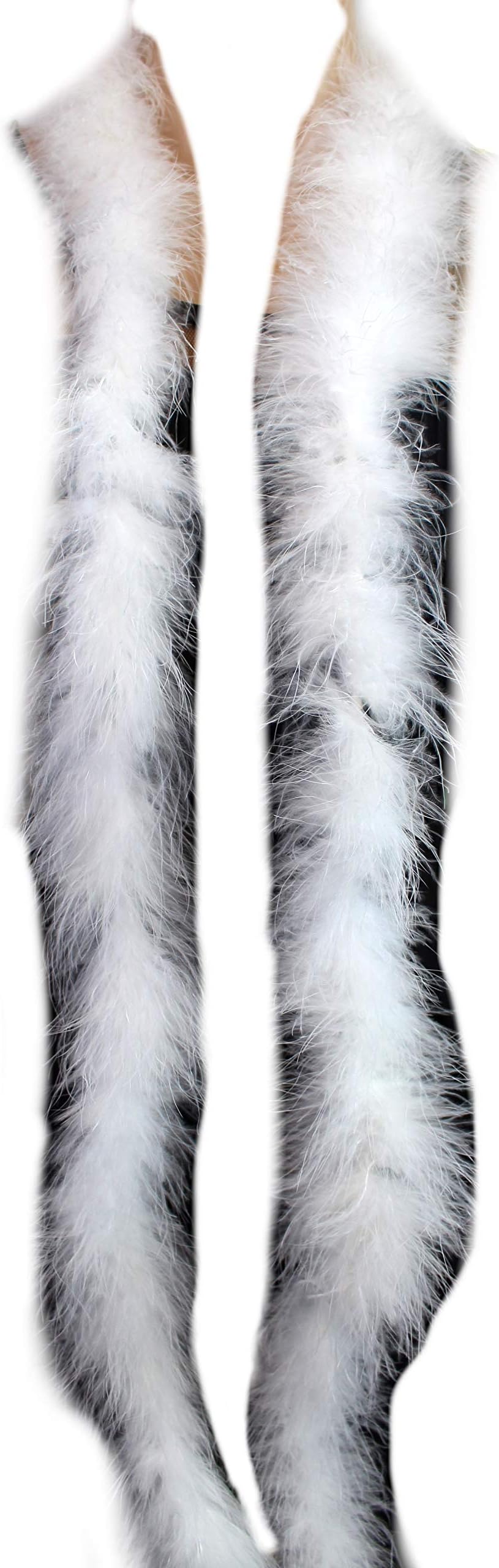 Flydreamfeathers 22 Gram Marabou Feather Boa, 2 Yard Long (72") Dancing Wedding Crafting Party Dress Up Over