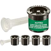 Rain Bird 15SSTC1 Side Strip Pattern Nozzle 5-Pack - 15ft Spray Distance | Fixed Side Strip Spray for Narrow Lawn Edges, Adjustable 3'x20' - 4'x30' Coverage for Uniform Distribution - Black